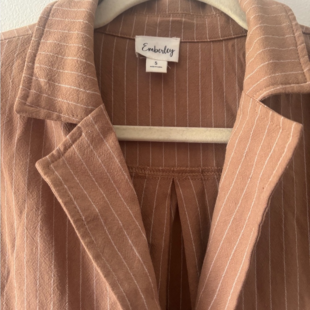 Tan Dress with Tie Waist - Picture 3 of 3